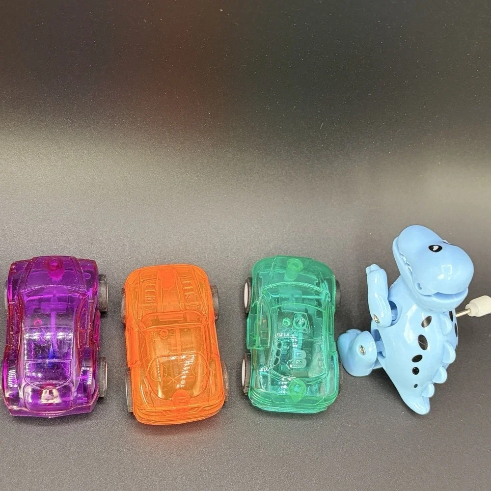 Lot Of 5 Toy Race Cars Transparent Friction-powered Cars 2